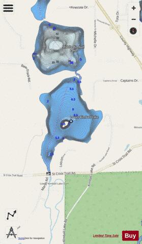 Lower Kimball Lake depth contour Map - i-Boating App - Streets