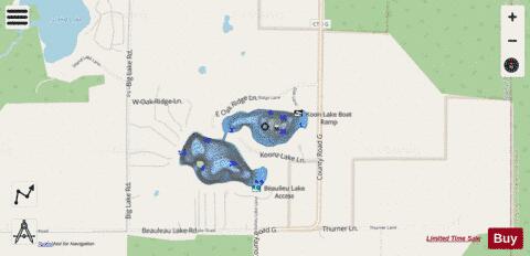 Koonz Lake depth contour Map - i-Boating App - Streets