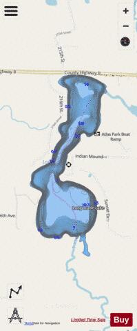 Long Trade Lake depth contour Map - i-Boating App - Streets