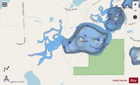 Love Lake depth contour Map - i-Boating App - Streets