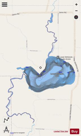Lower McKenzie Lake depth contour Map - i-Boating App - Streets