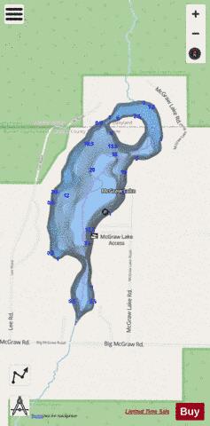 McGraw Lake depth contour Map - i-Boating App - Streets