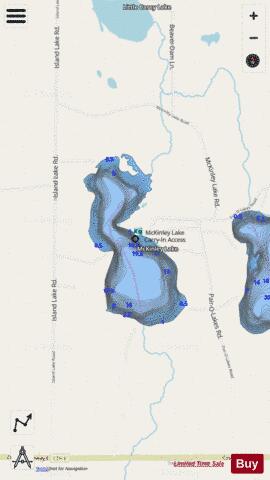McKinley Lake depth contour Map - i-Boating App - Streets