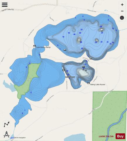 Lake Nancy depth contour Map - i-Boating App - Streets