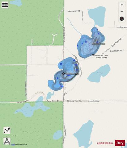 No Mans Lake depth contour Map - i-Boating App - Streets
