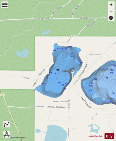 Person Lake depth contour Map - i-Boating App - Streets