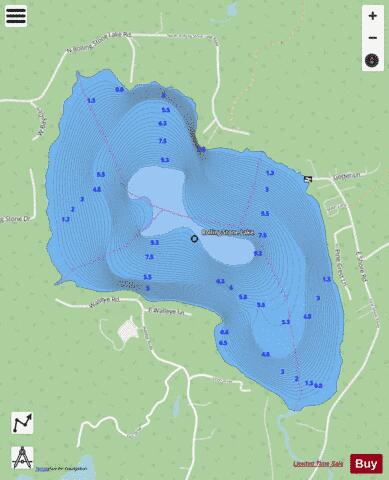 Rolling Stone Lake depth contour Map - i-Boating App - Streets