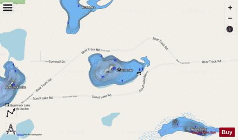 Scovils Lake depth contour Map - i-Boating App - Streets