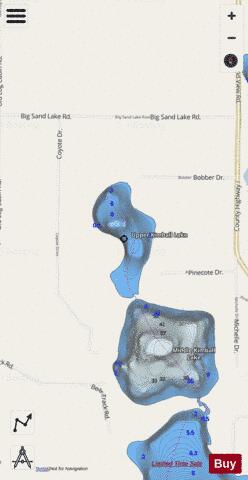 Upper Kimball Lake depth contour Map - i-Boating App - Streets