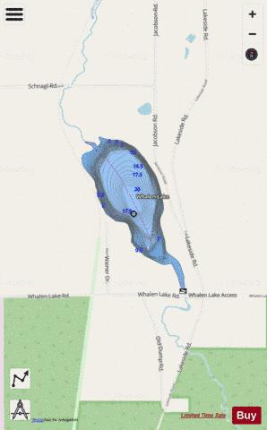 Whalen Lake depth contour Map - i-Boating App - Streets