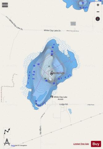 White Clay Lake depth contour Map - i-Boating App - Streets