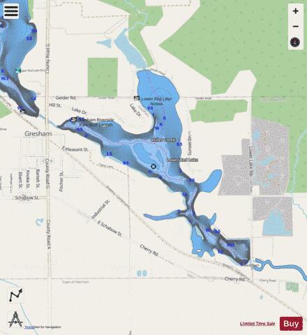Lower Red Lake depth contour Map - i-Boating App - Streets