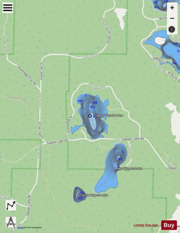 Upper Wapato Lake depth contour Map - i-Boating App - Streets