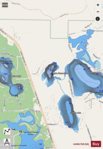 Little Pickerel Lake depth contour Map - i-Boating App - Streets
