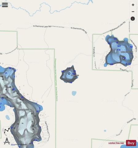 Lake Ree depth contour Map - i-Boating App - Streets