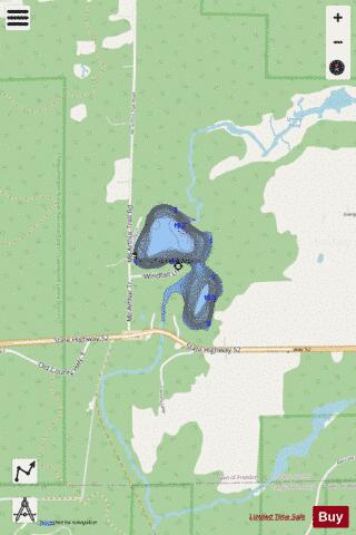 Windfall Lake depth contour Map - i-Boating App - Streets