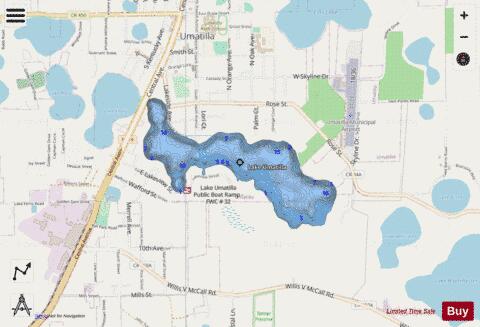 Umatilla depth contour Map - i-Boating App - Streets