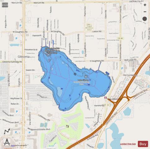 Gibson depth contour Map - i-Boating App - Streets