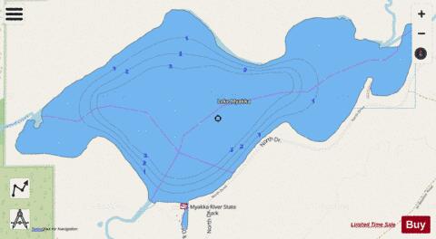 Upper Myakka depth contour Map - i-Boating App - Streets