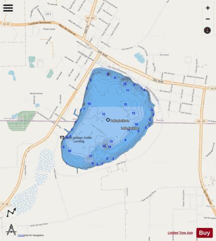 LAKE JACKSON depth contour Map - i-Boating App - Streets