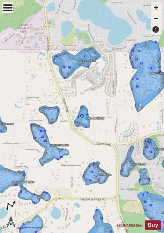 LAKE ARTILLERY depth contour Map - i-Boating App - Streets