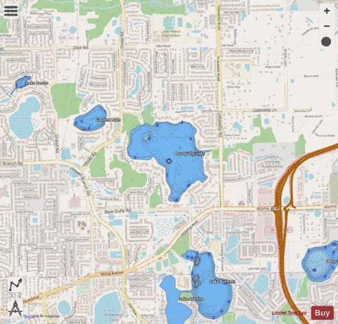 BEAR GULLY LAKE depth contour Map - i-Boating App - Streets