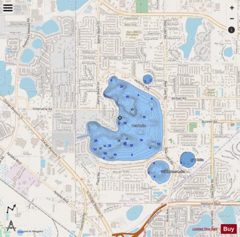 BEAR LAKE depth contour Map - i-Boating App - Streets