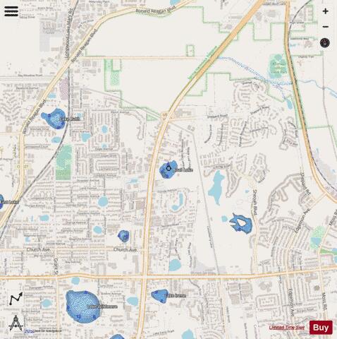 BOAT LAKE depth contour Map - i-Boating App - Streets