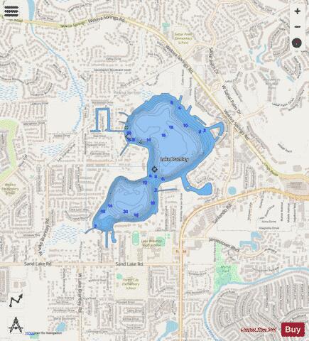 LAKE BRANTLEY depth contour Map - i-Boating App - Streets