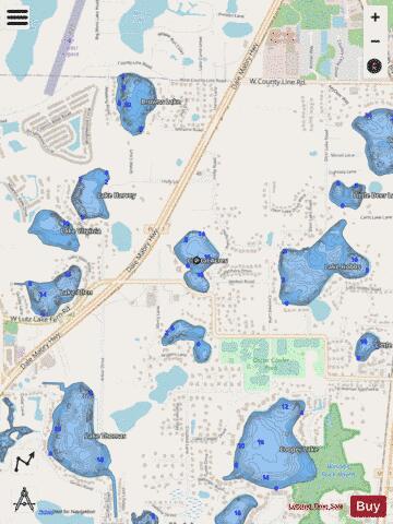 LAKE BROOKER depth contour Map - i-Boating App - Streets