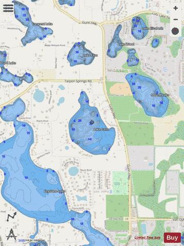 LAKE CALM depth contour Map - i-Boating App - Streets
