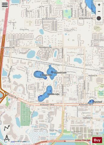CHAPMAN LAKE depth contour Map - i-Boating App - Streets