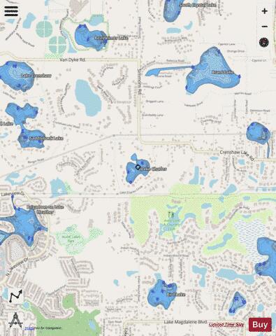 LAKE CHARLES depth contour Map - i-Boating App - Streets