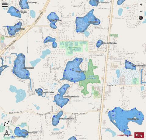 COOPER LAKE depth contour Map - i-Boating App - Streets