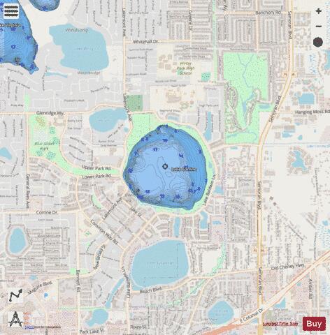 LAKE CORRINE depth contour Map - i-Boating App - Streets