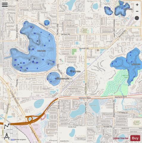 CUB LAKE depth contour Map - i-Boating App - Streets