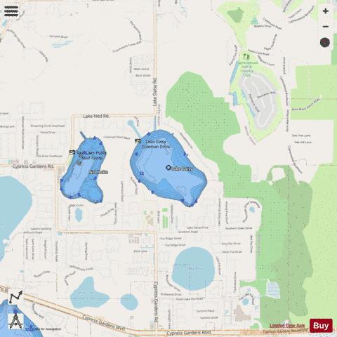 LAKE DAISY depth contour Map - i-Boating App - Streets