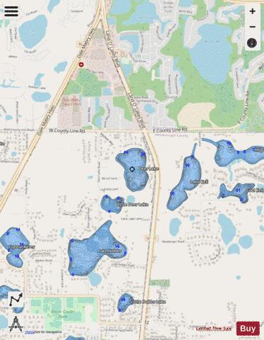 DEER LAKE depth contour Map - i-Boating App - Streets