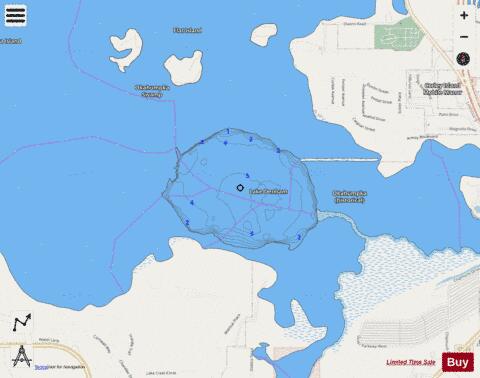 LAKE DENHAM depth contour Map - i-Boating App - Streets