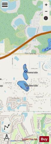 DOSSON LAKE depth contour Map - i-Boating App - Streets