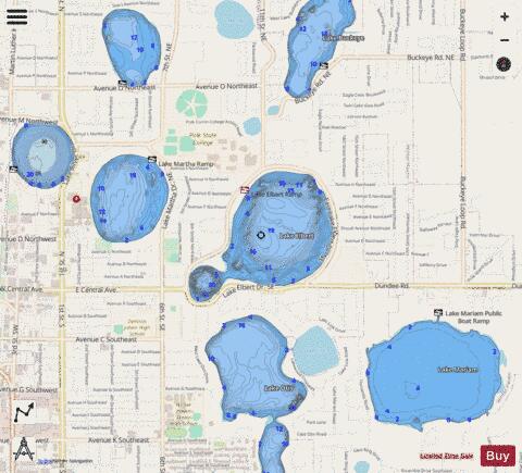 LAKE ELBERT depth contour Map - i-Boating App - Streets