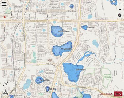 LAKE FAIRY depth contour Map - i-Boating App - Streets