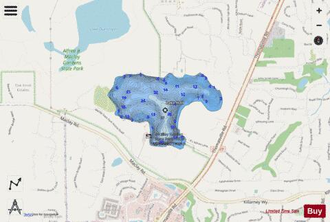 LAKE HALL depth contour Map - i-Boating App - Streets