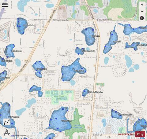 LAKE HOBBS depth contour Map - i-Boating App - Streets