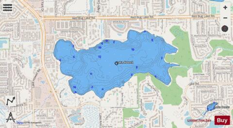 LAKE HOWELL depth contour Map - i-Boating App - Streets