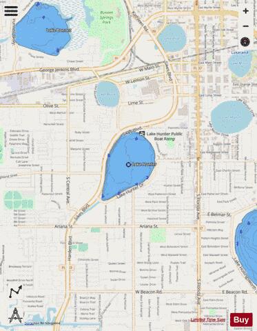 LAKE HUNTER depth contour Map - i-Boating App - Streets