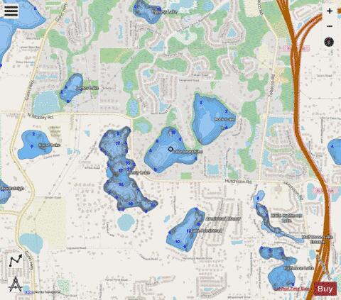 LAKE JOSEPHINE depth contour Map - i-Boating App - Streets
