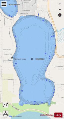 LAKE JULIANA depth contour Map - i-Boating App - Streets