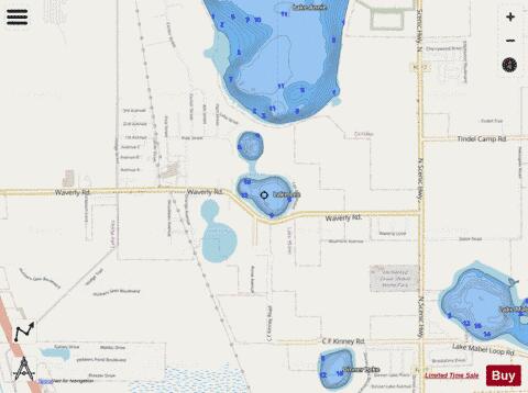 LAKE LEE depth contour Map - i-Boating App - Streets