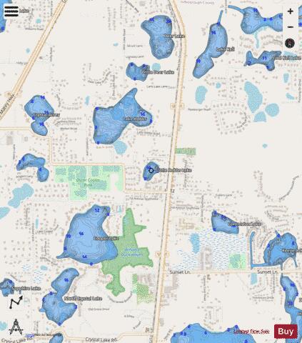 LITTLE HOBBS LAKE depth contour Map - i-Boating App - Streets